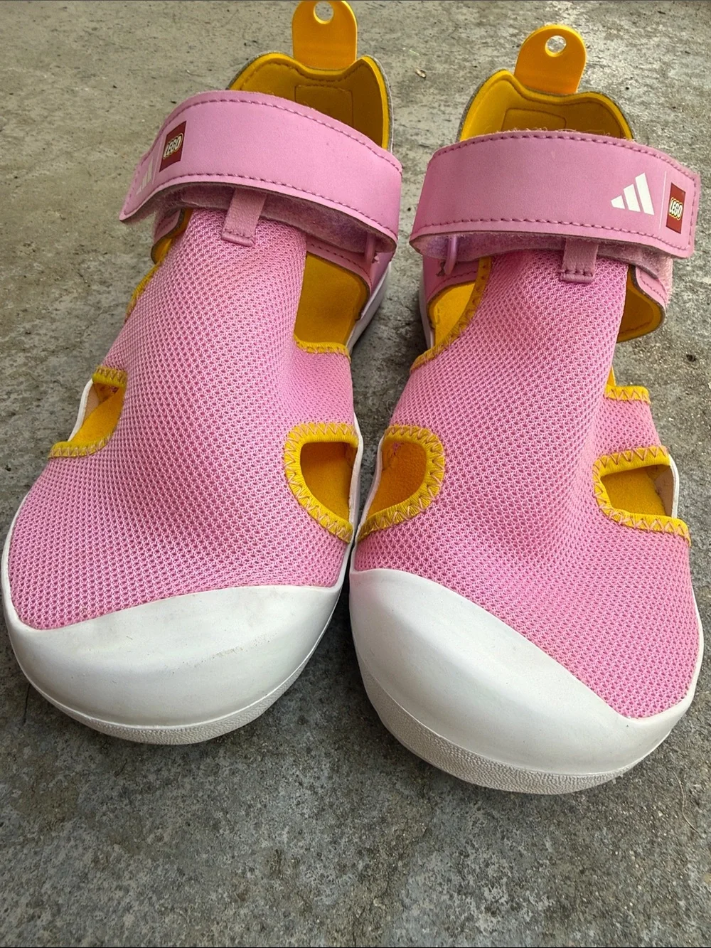 adidas Kids Pink and Yellow LEGO Sport Sandals